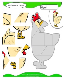 Puzzle Kes Yapıştır Çalışma Sayfaları